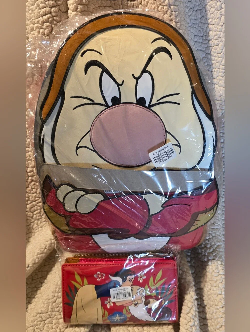 Loungefly Disney Snow White Grumpy Cosplay Mini Backpack & Wallet Exclusive New